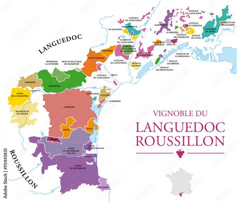 Carte du Vignoble du Languedoc-Roussillon Stock Vector | Adobe Stock