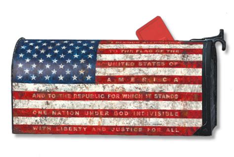 Pledge of Allegiance Magnetic Mailbox Cover Patriotic American Flag MailWraps - Walmart.com ...