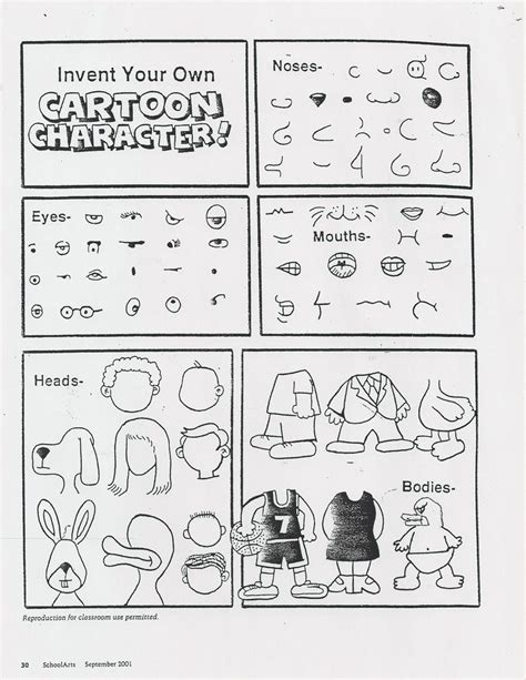 No Corner Suns: Invent Your Own Cartoon Character! handout | Elementary art projects, Drawing ...