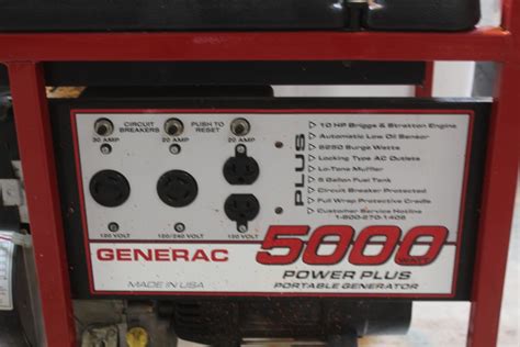 Generac 5000 Watt Power Plus Portable Generator | Property Room