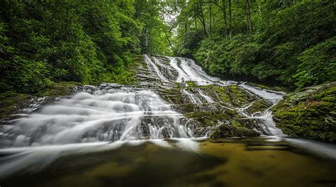 HD wallpaper: photography of waterfalls, brevard, north carolina ...