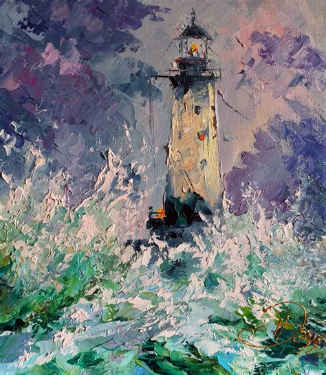 Painting Canvas Portland Maine Lighthouse Original Art | Etsy in 2020 ...