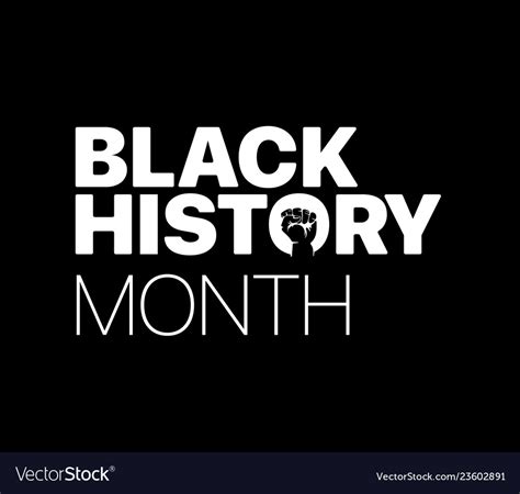 Black history month logo with the fist Royalty Free Vector