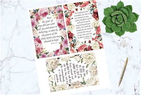 Scripture Cards Bible Verse Cards Bible Journaling Inspirational Cards ...