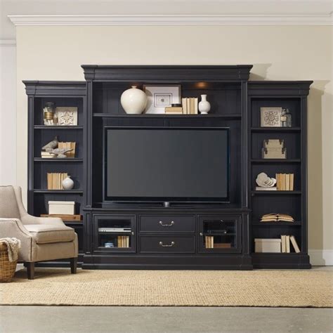 Hooker Furniture Clermont 4-Piece 129" Entertainment Center in Black ...