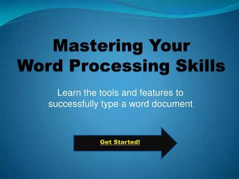 PPT - Mastering Your Word Processing Skills PowerPoint Presentation - ID:5300208