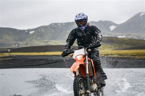 KTM Dirt Bike Crossing Creek | Motorcycle camping, Ktm, Camping photo