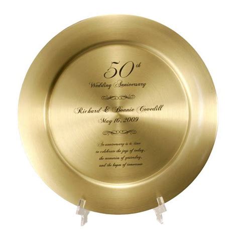 Impressive Personalized 50th Anniversary Solid Brass Keepsake Plate