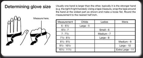 American Football Gloves Size Chart