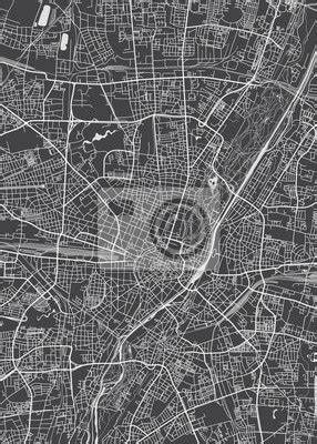 Munich city plan, detailed vector map posters for the wall • posters street map, city landscape ...