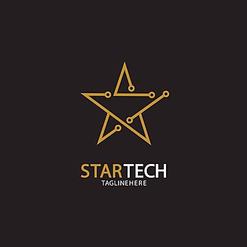 Black Background Gold Star Logo Vector With A Touch Of Elegance Vector, Type, Idea, Success PNG ...