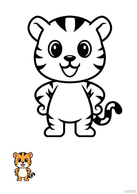 Tiger Cub Coloring Page in JPG, PDF - Download | Template.net