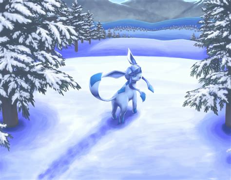 Glaceon in Winter Wonderland – Eeveelution HD Wallpaper