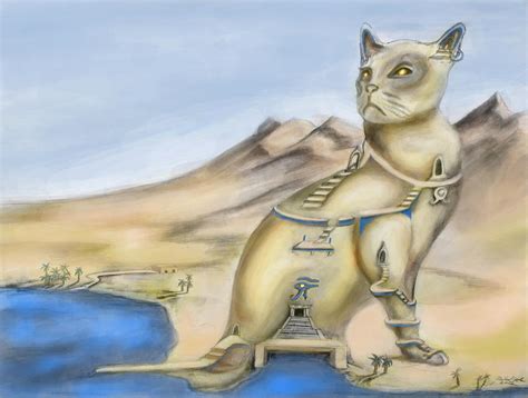 TEMPLE OF BASTET three of three Digital Art by Michael Cook