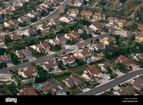 Aerial of suburban neighborhood Stock Photo - Alamy