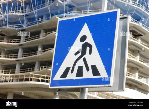 Zebra crossing road sign in the street Stock Photo - Alamy