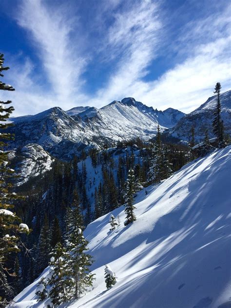 mountain, Snow, Trees, Colorado, Rocky Mountain National Park ...