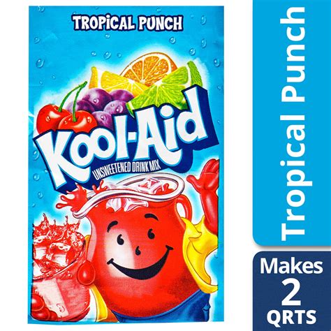 Kool-Aid Unsweetened Tropical Punch Powdered Drink Mix, Caffeine Free ...