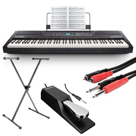 Alesis Recital Pro 88-Key Digital Piano with Hammer-Action Keys + On Stage Keyboard Stand ...