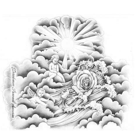 Clouds Tattoo Design Drawing - Printable Calendars AT A GLANCE