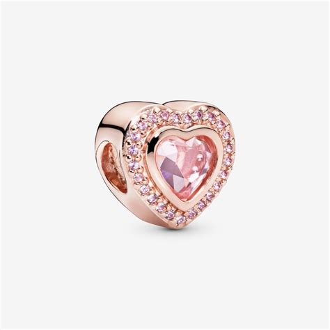 Sparkling Pink Heart Charm | Rose Gold | Pandora US | Pandora, Toka, Takı