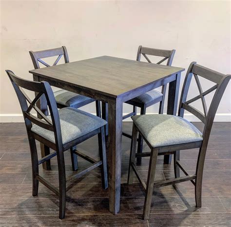 Pub Table With 4 Chairs / Pub Table 4 Pub Chairs Wood Go Direct 1638 Dining Room Groups Price ...