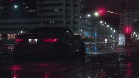 BMW M4 Night Rain Live Wallpaper - MoeWalls