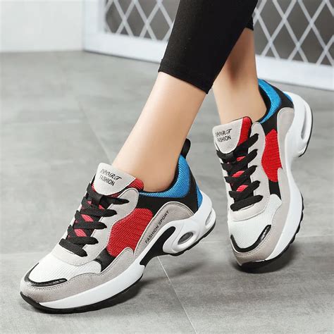 Ladies Trainer Shoes for Women Designer Sneakers Women's Footware Platform Cushion Flats Walking ...