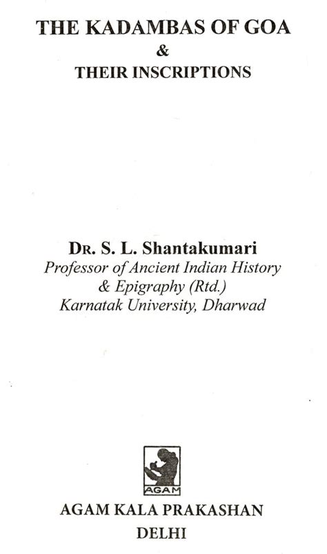 The Kadambas of Goa And Their Inscriptions | Exotic India Art