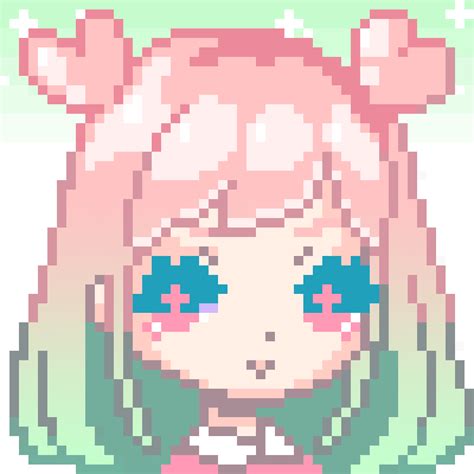 Cute Chibi Anime Pixel Art Grid - doce-espera-doce