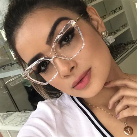 2018 Cat Eye Clear Glasses Frames Women Brand Designer Crystal ...