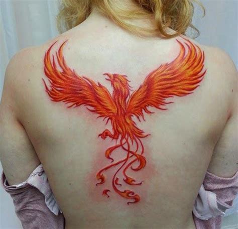 Red Phoenix Bird Tattoo