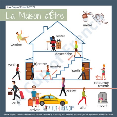 French verbs using ÊTRE in past tense PASSÉ COMPOSÉ | A Cup of French