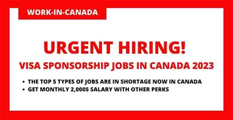 Apply Now|| 2023 Visa Sponsorship Jobs in Canada