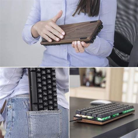 Woo-dy 67-Key Wooden Compact Mechanical Keyboard with RGB Backlight | Gadgetsin