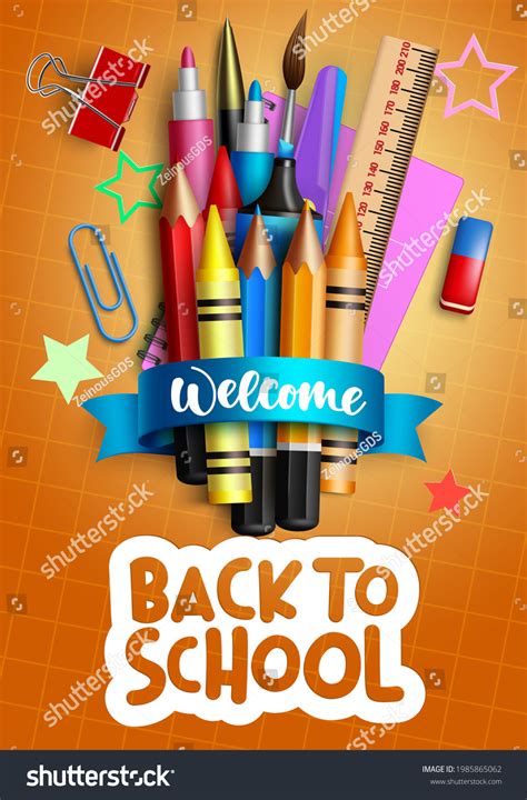 Back School Vector Poster Design Welcome Stock Vector (Royalty Free ...