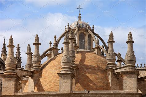 Gothic Dome of Seville Cathedral | Architecture Stock Photos ~ Creative Market