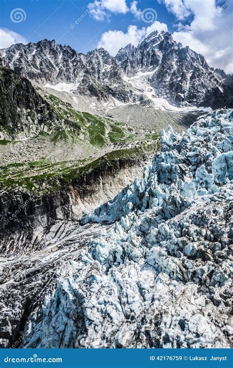 View on Argentiere Glacier. Hiking To Argentiere Glacier with Th Stock Image - Image of blanc ...