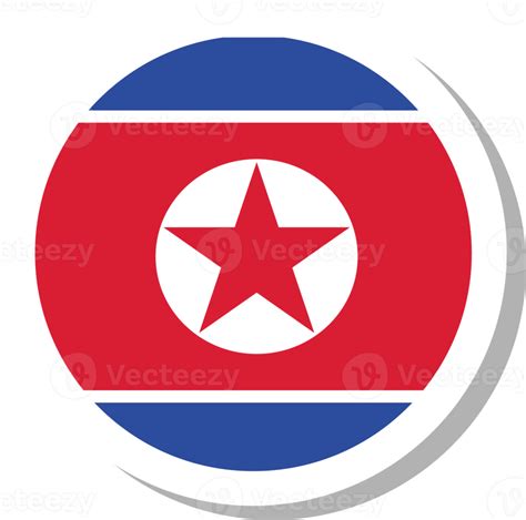 North Korea flag circle shape, flag icon. 16707458 PNG