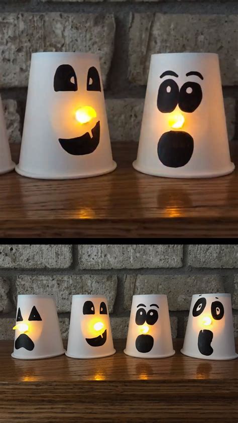 Paper Cup Ghost Craft For Kids | Diy halloween decorations, Ghost ...