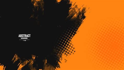 Premium Vector | Orange and black abstract grunge texture background