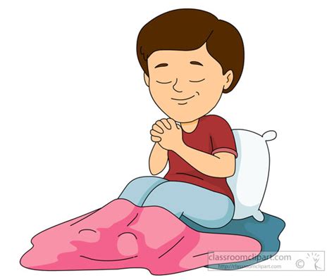 Religion Clipart - child-in-bed-praying-before-sleep - Classroom Clipart