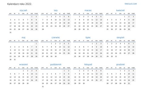 Kalendarz na 2022 rok z wakacjami w Saint Lucia | Wydrukuj i pobierz kalendarz