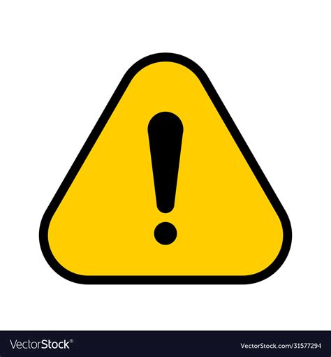 Yellow hazard warning symbol Royalty Free Vector Image