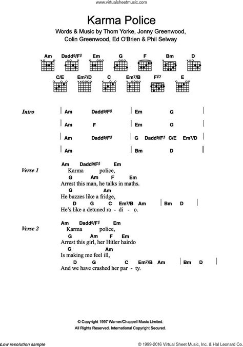 radiohead piano chord generator Radiohead guitar chords