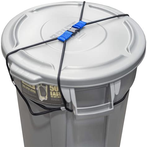 Buy Encased T Can Lock for Animals/Raccoons, Bungee Cord Heavy Duty Large Outdoor Garbage Lid ...