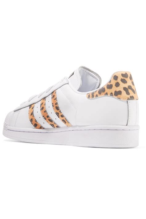 adidas Originals Superstar Leopard Print-trimmed Leather Sneakers in ...