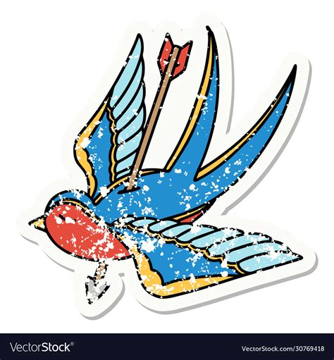 Traditional distressed sticker tattoo Royalty Free Vector