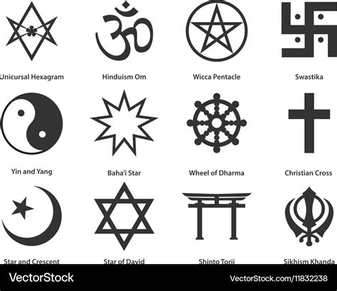 Icon set of world Religious symbols Royalty Free Vector