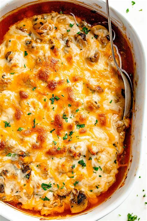 Garlic Mushrooms Chicken Casserole with Parmesan – Keto Chicken ...